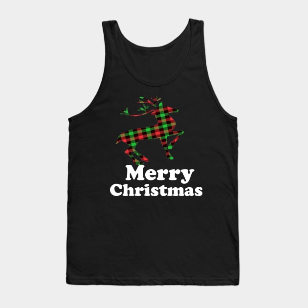 Buffalo plaid Merry christmas Tank Top by Theblackberry